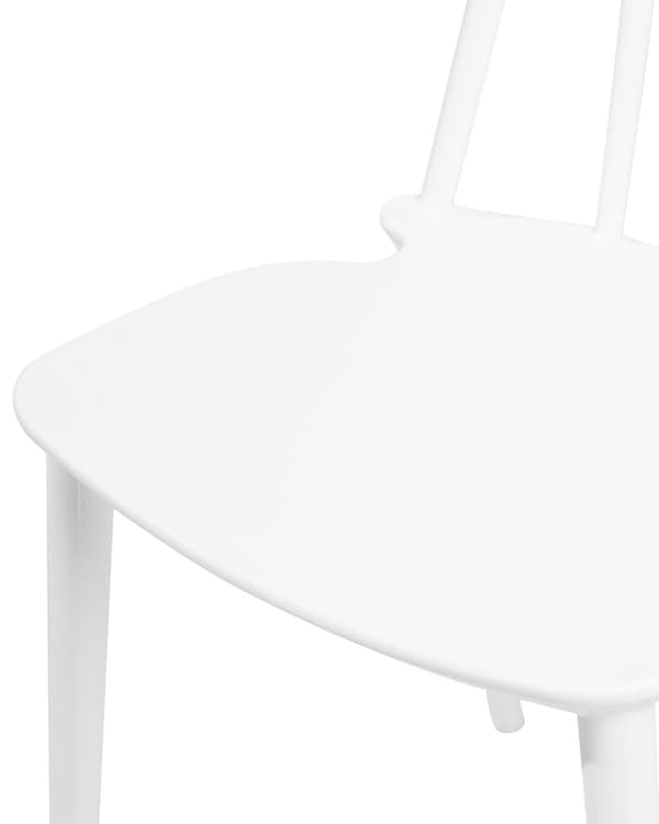 Sett med 2 Spisestoler Hvit Syntetisk Materiale Lamellrygg Armløs Tradisjonell Design