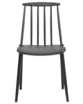 Miniatyrbilde 5 av 11: Sett med 2 Spisestoler Svart Syntetisk Materiale Lamellrygg Armløs Tradisjonell Design