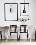 Miniatyrbilde 2 av 11: Sett med 2 Spisestoler Svart Syntetisk Materiale Lamellrygg Armløs Tradisjonell Design