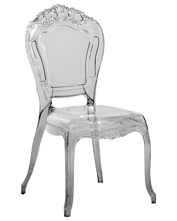 Sett med 2 Spisestoler Svart Transparent Akryl Solid Rygg Armløs Stabelbar Vintage Moderne Design