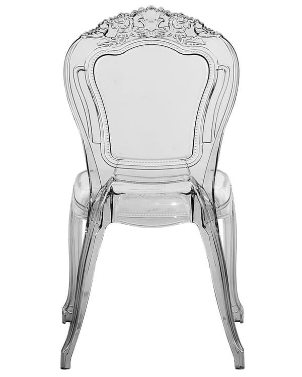 Sett med 2 Spisestoler Svart Transparent Akryl Solid Rygg Armløs Stabelbar Vintage Moderne Design