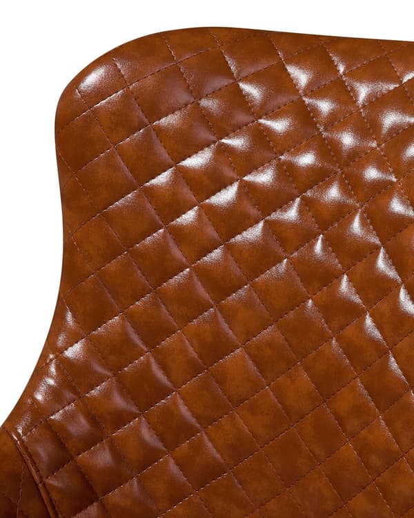 Sett med 2 Spisestoler Brunt Kunstskinn Møbelpolstring Glam Eklektisk Stil