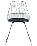 Miniatyrbilde 7 av 11: Sett med 2 Spisestoler Sølv Metallramme Sete Kunstskinn Geometrisk ryggstøtte Moderne industriell design