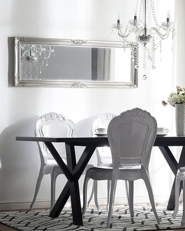 Sett med 2 Spisestoler Hvit Akryl Solid Rygg Armløs Stabelbar Vintage Design