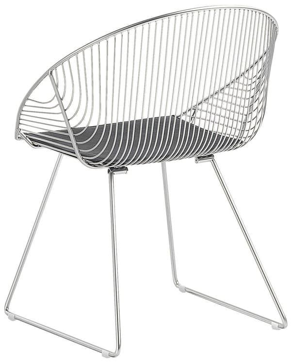 Sett med 2 Spisestuestoler Sølv Metallramme Svart Imitert Skinnsete Moderne Industridesign