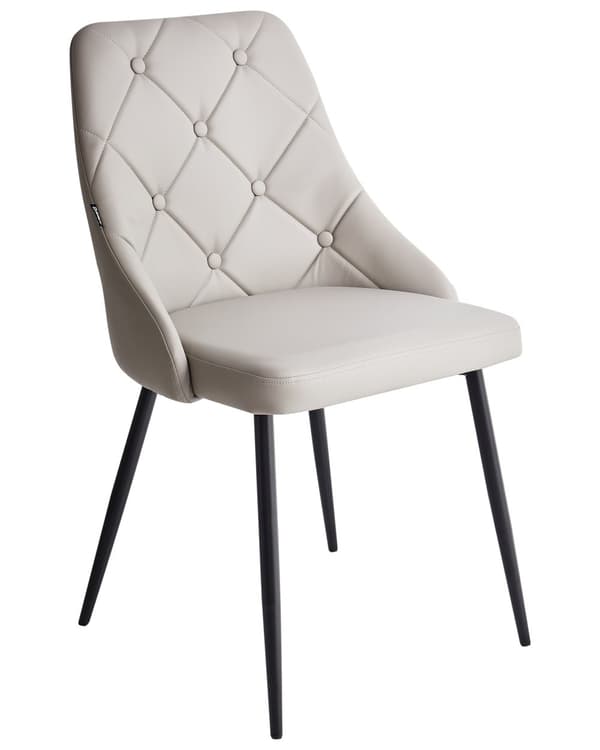 Stoler 2 stk Lysegrå Kunstskinn Svart Metallben Spisestoler Glamour Moderne