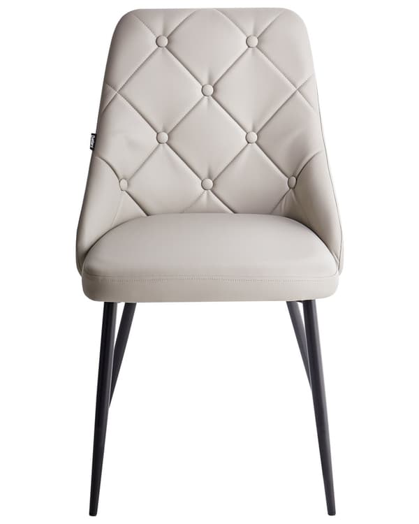 Stoler 2 stk Lysegrå Kunstskinn Svart Metallben Spisestoler Glamour Moderne