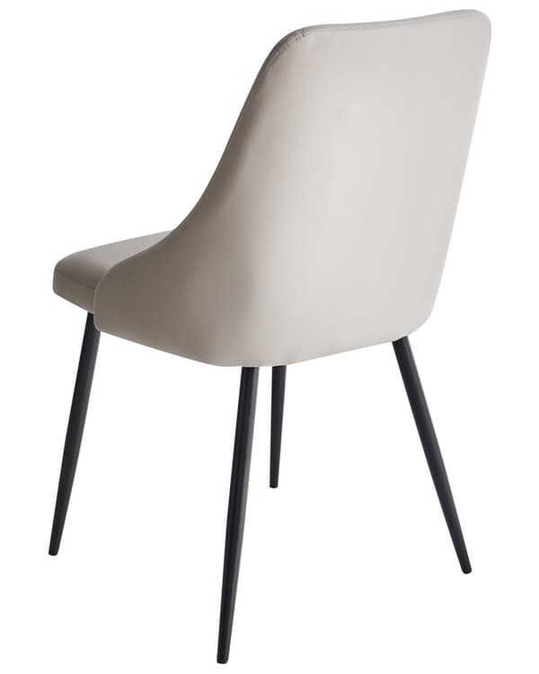 Stoler 2 stk Lysegrå Kunstskinn Svart Metallben Spisestoler Glamour Moderne