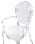 Miniatyrbilde 7 av 9: Sett med 2 Spisestoler Transparent Akryl Solid Rygg Stabelbar Vintage Moderne Design