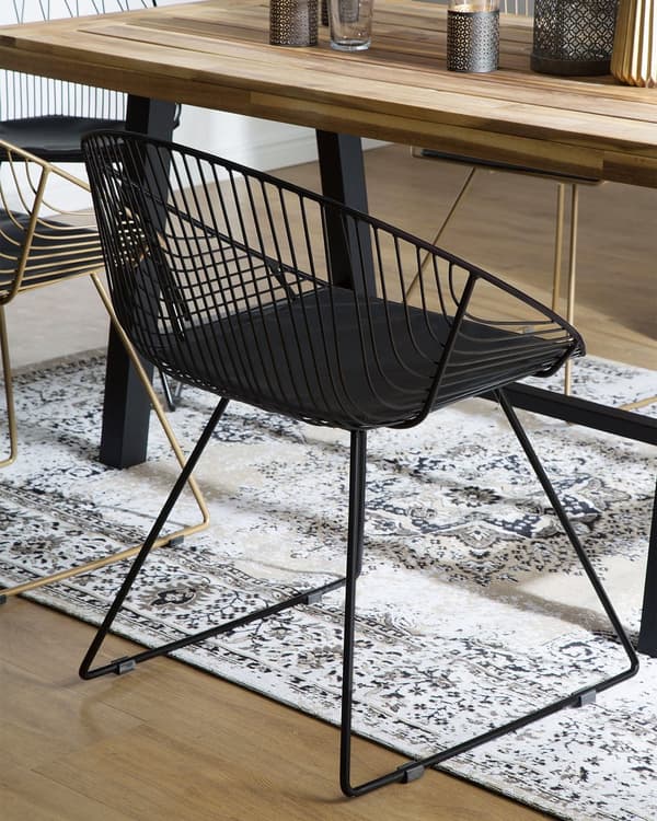 Sett med 2 Spisestuestoler Svart Metallramme Sete Kunstskinn Moderne Industriell Design