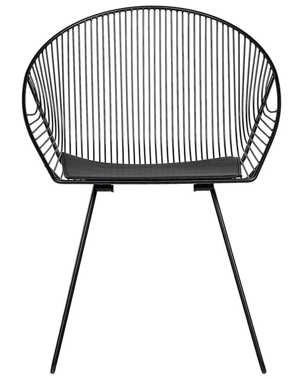Sett med 2 Spisestuestoler Svart Metallramme Sete Kunstskinn Moderne Industriell Design
