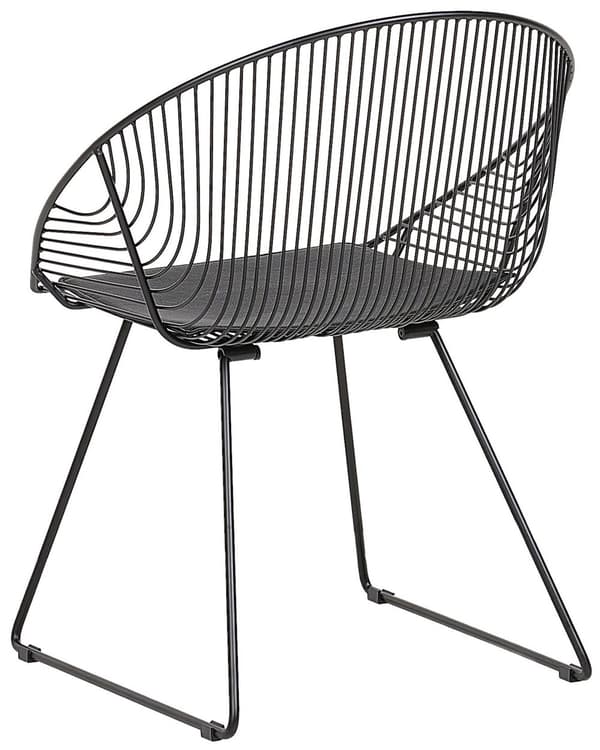 Sett med 2 Spisestuestoler Svart Metallramme Sete Kunstskinn Moderne Industriell Design