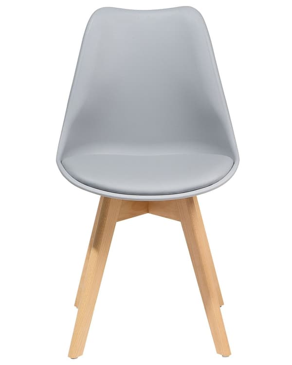 Sett med 2 Spisestuestoler Grå Kunstskinn Elegante Moderne Treben