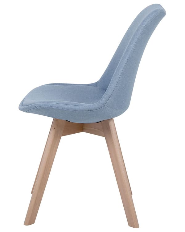 Sett med 2 Spisestuestoler Lyseblå Blå Imitert Skinn Elegante Treben
