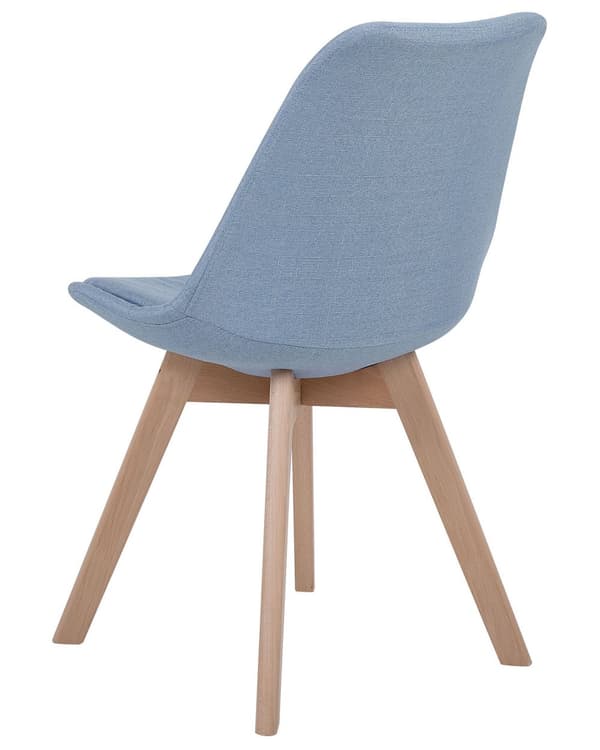 Sett med 2 Spisestuestoler Lyseblå Blå Imitert Skinn Elegante Treben