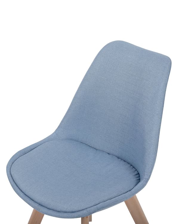 Sett med 2 Spisestuestoler Lyseblå Blå Imitert Skinn Elegante Treben