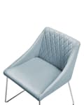 Miniatyrbilde 8 av 10: Sett med 2 spisestoler Lyseblå Fløyel 79 x 55 cm Metallben Armlener Moderne Klassisk