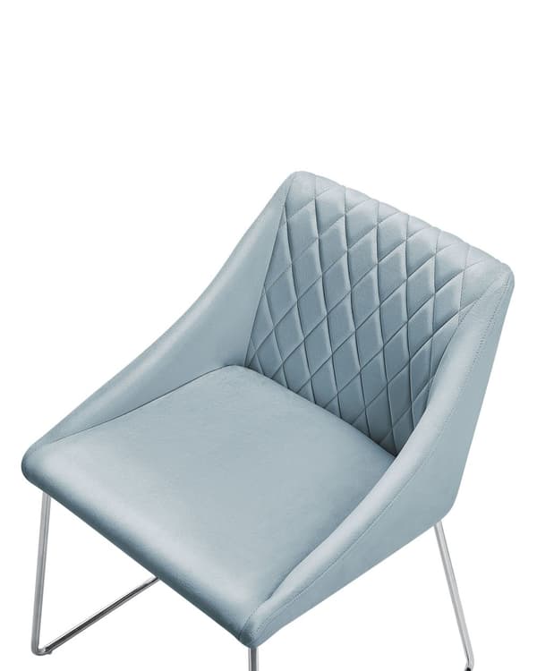 Sett med 2 spisestoler Lyseblå Fløyel 79 x 55 cm Metallben Armlener Moderne Klassisk