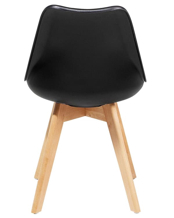 Sett med 2 Spisestuestoler Svart Kunstskinn Elegant Moderne Treben