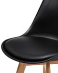 Miniatyrbilde 8 av 11: Sett med 2 Spisestuestoler Svart Kunstskinn Elegant Moderne Treben