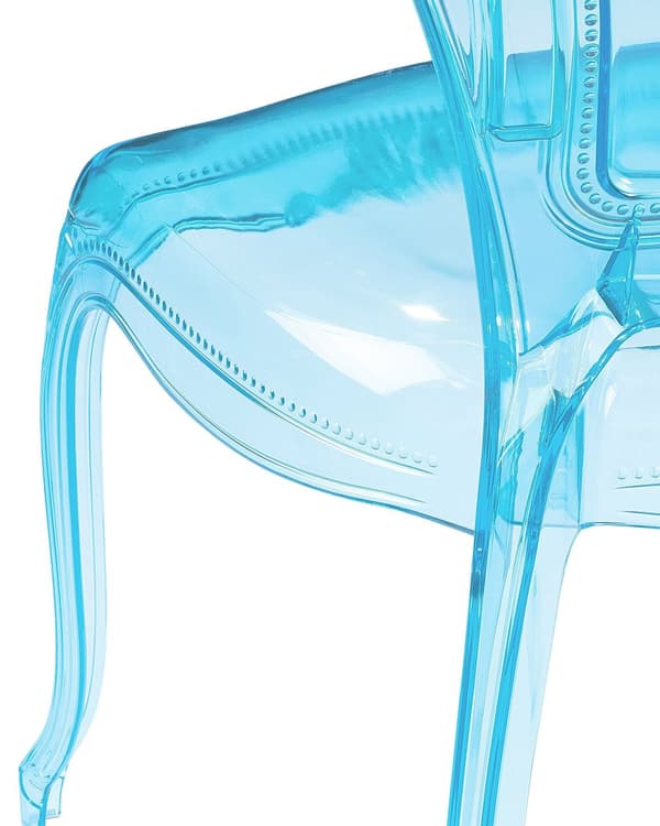 Sett med 2 Spisestoler Blå Transparent Akryl Solid Rygg Armløs Stabelbar Vintage Moderne Design