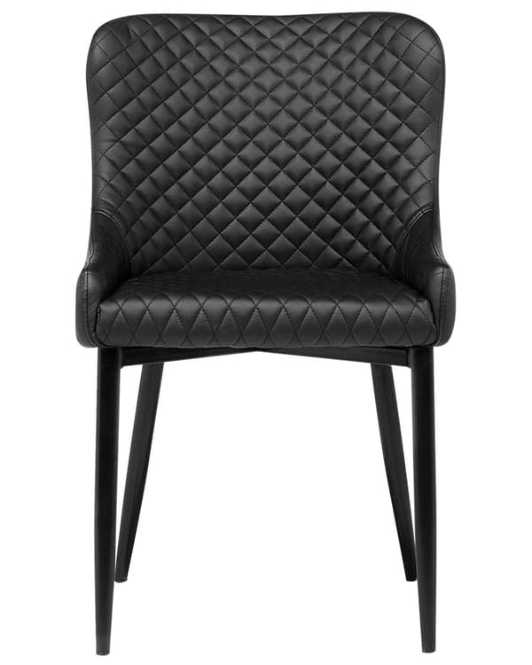 Sett med 2 Spisestoler Svart Kunstskinn Møbeltrekk Glam Eklektisk Stil