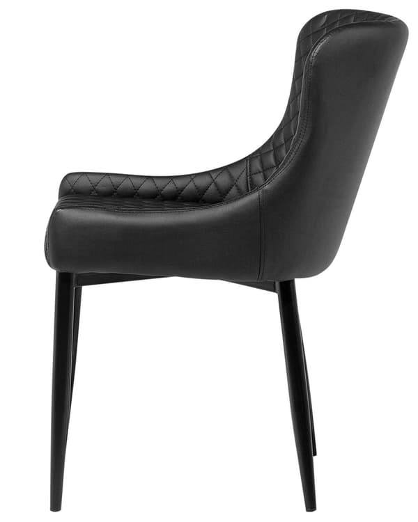 Sett med 2 Spisestoler Svart Kunstskinn Møbeltrekk Glam Eklektisk Stil