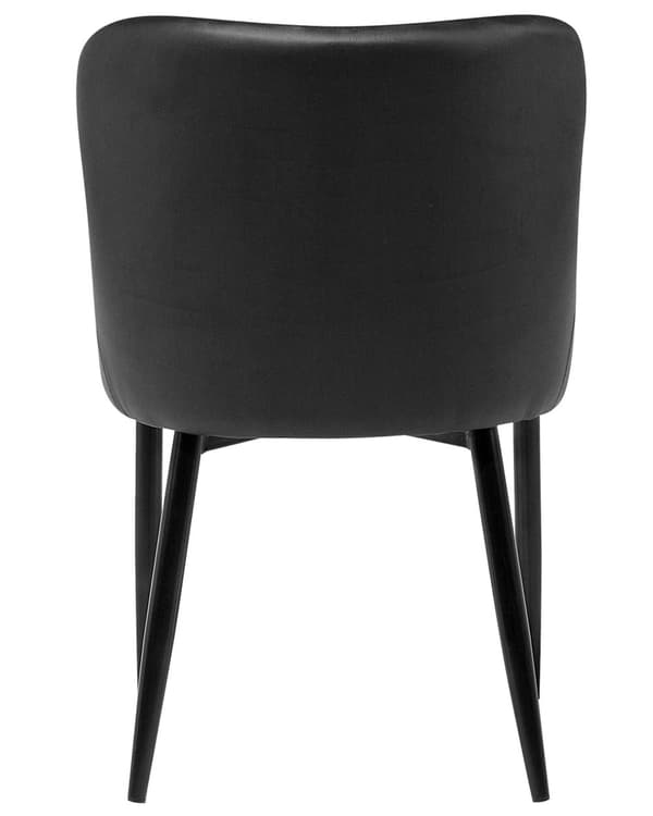 Sett med 2 Spisestoler Svart Kunstskinn Møbeltrekk Glam Eklektisk Stil