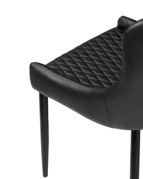 Sett med 2 Spisestoler Svart Kunstskinn Møbeltrekk Glam Eklektisk Stil
