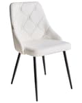 Miniatyrbilde 4 av 11: Stoler 2 stk Hvit Kunstskinn Hvit Metallben Spisestoler Glamour Moderne