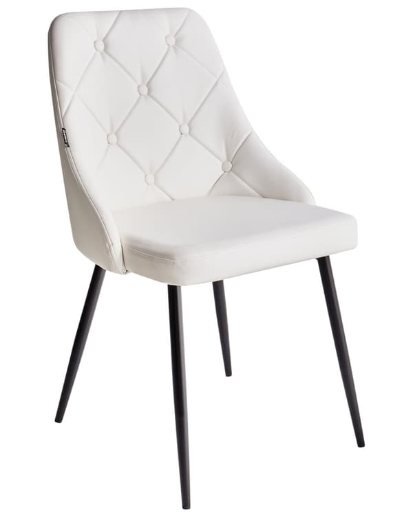 Stoler 2 stk Hvit Kunstskinn Hvit Metallben Spisestoler Glamour Moderne