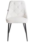 Miniatyrbilde 5 av 11: Stoler 2 stk Hvit Kunstskinn Hvit Metallben Spisestoler Glamour Moderne