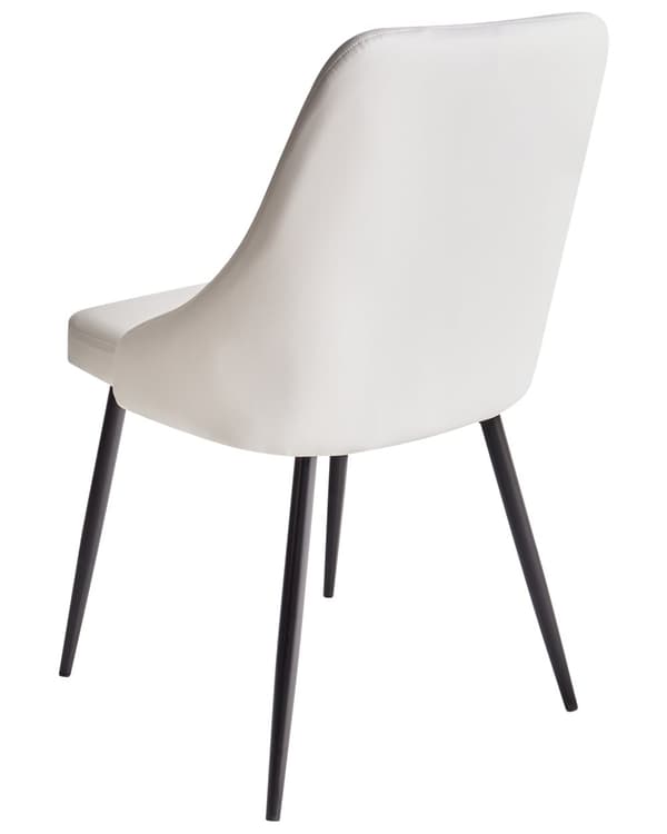 Stoler 2 stk Hvit Kunstskinn Hvit Metallben Spisestoler Glamour Moderne