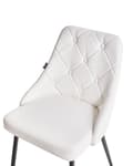Miniatyrbilde 7 av 11: Stoler 2 stk Hvit Kunstskinn Hvit Metallben Spisestoler Glamour Moderne