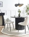 Miniatyrbilde 2 av 11: Stoler 2 stk Hvit Kunstskinn Hvit Metallben Spisestoler Glamour Moderne