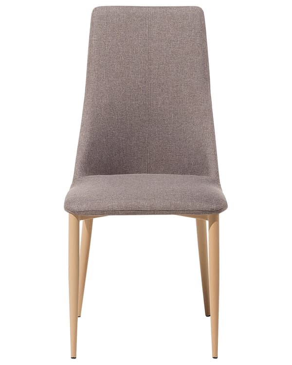 Sett med 2 Spisestuestoler Polstret Sete Taupe Kunstskinn Høy Rygg