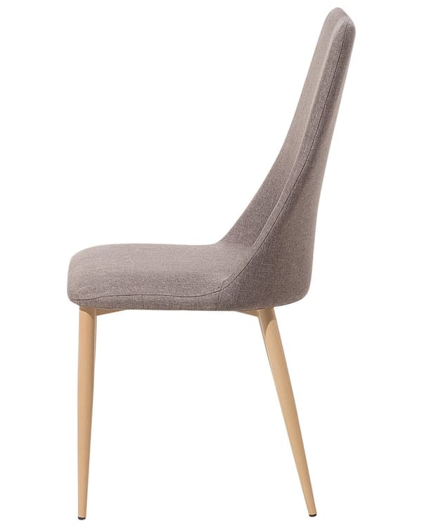 Sett med 2 Spisestuestoler Polstret Sete Taupe Kunstskinn Høy Rygg
