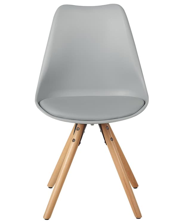 Sett med 2 Spisestuestoler Grå Kunstskinnsete Elegante Moderne Treben