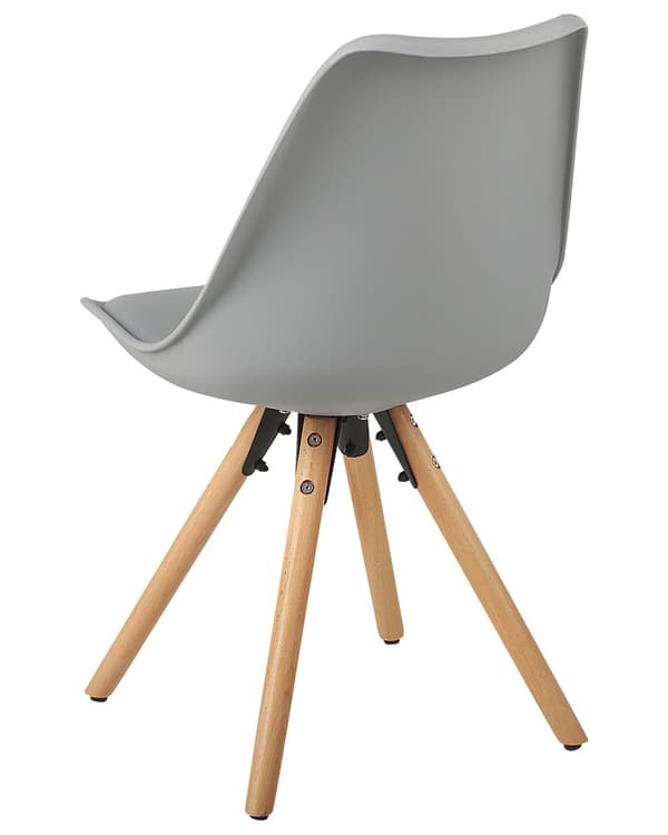 Sett med 2 Spisestuestoler Grå Kunstskinnsete Elegante Moderne Treben