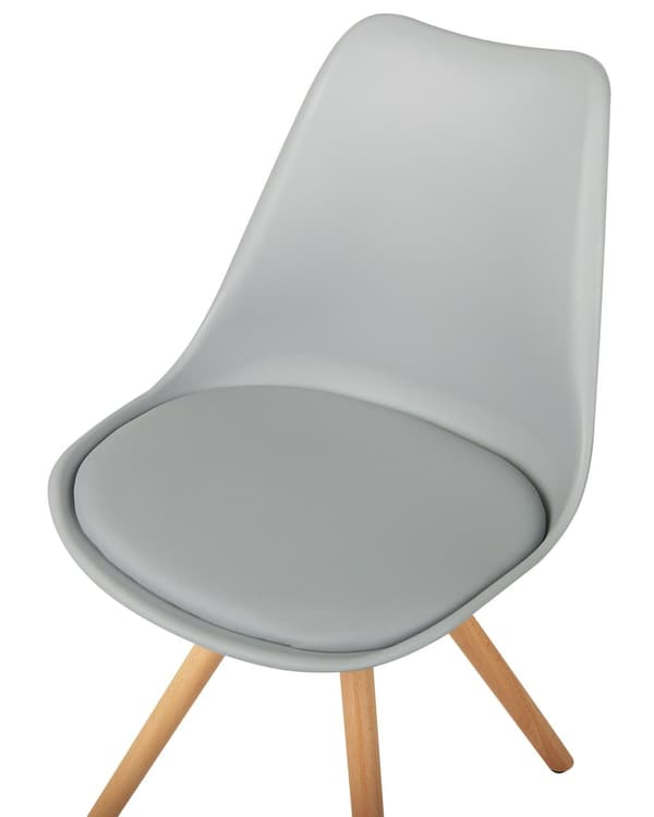 Sett med 2 Spisestuestoler Grå Kunstskinnsete Elegante Moderne Treben
