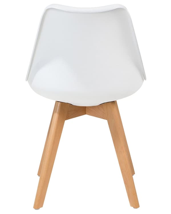 Sett med 2 Spisestuestoler Hvit Kunstskinn Elegant Moderne Treben