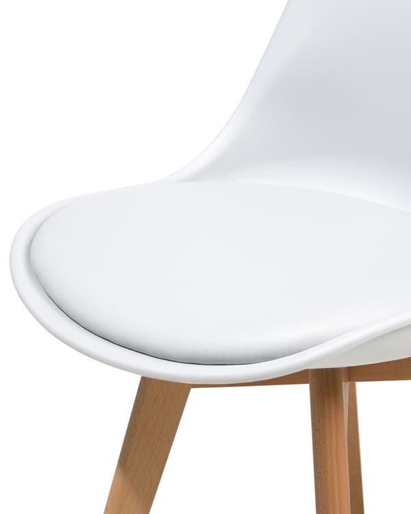 Sett med 2 Spisestuestoler Hvit Kunstskinn Elegant Moderne Treben