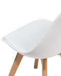 Miniatyrbilde 11 av 11: Sett med 2 Spisestuestoler Hvit Kunstskinn Elegant Moderne Treben