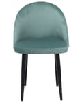 Miniatyrbilde 5 av 11: Sett med 2 Spisestoler Mintgrønn Fløyelsstoff Moderne Retro Design Svarte skråstilte ben