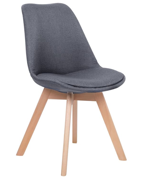 Sett med 2 Spisestuestoler Grafittgrå Grå Kunstskinn Elegante Moderne Treben