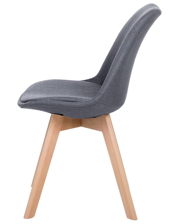 Sett med 2 Spisestuestoler Grafittgrå Grå Kunstskinn Elegante Moderne Treben