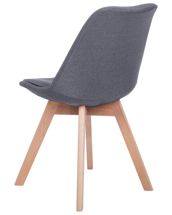 Sett med 2 Spisestuestoler Grafittgrå Grå Kunstskinn Elegante Moderne Treben