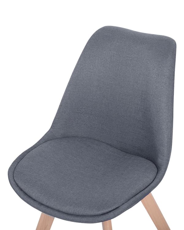 Sett med 2 Spisestuestoler Grafittgrå Grå Kunstskinn Elegante Moderne Treben