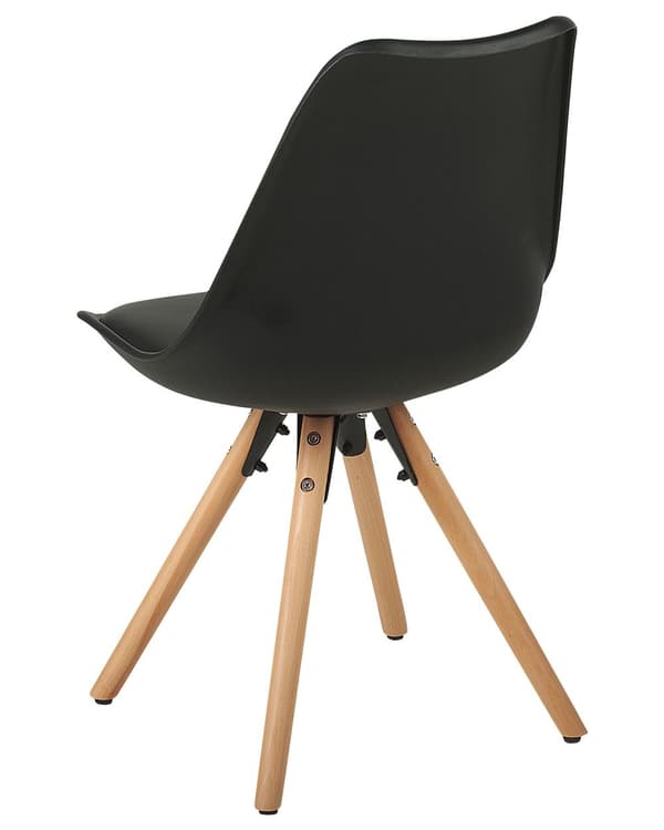 Sett med 2 Spisestuestoler Svart Kunstskinn Elegante Moderne Treben
