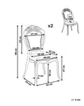 Miniatyrbilde 3 av 11: Sett med 2 Spisestoler Transparent Akryl Solid Rygg Armløs Stabelbar Vintage Moderne Design